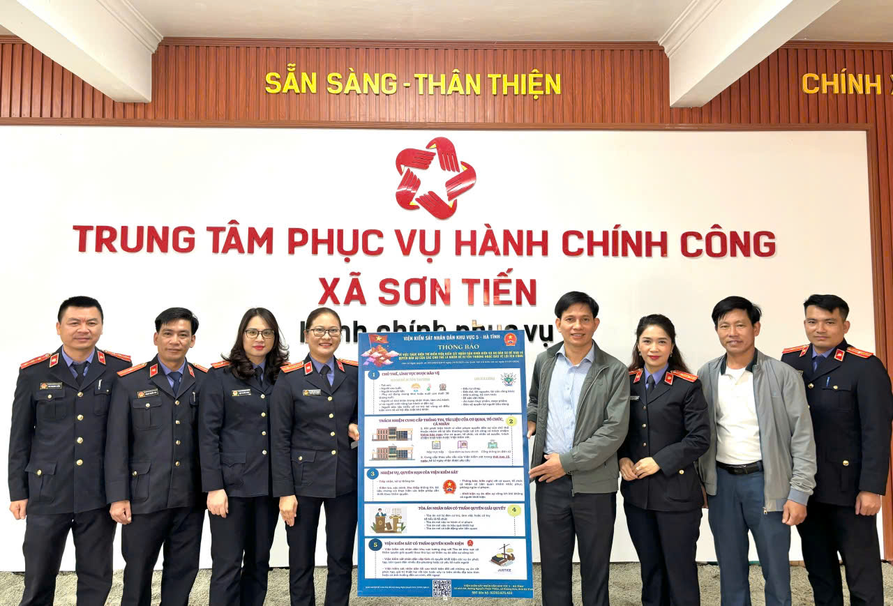 VIỆN KSND KHU VỰC 5 - HÀ TĨNH PHỐI HỢP  UBND XÃ SƠN TIẾN  TUYÊN TRUYỀN NGHỊ QUYẾT SỐ 205/2025/QH15 CỦA QUỐC HỘI