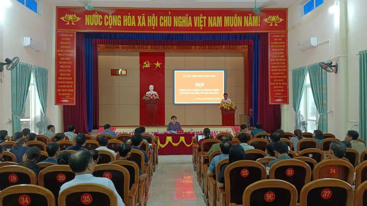 UBND XÃ SƠN TIẾN TRIỂN KHAI NHIỆM VỤ ỨNG PHÓ VỚI CƠN BÃO SỐ 6