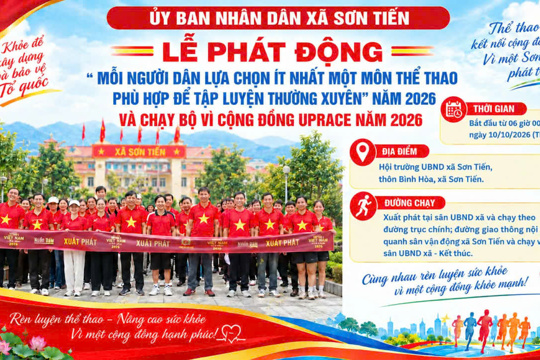 Thông báo - Tổ chức Lễ phát động “Mỗi người dân lựa chọn ít nhất một môn thể thao phù hợp để tập luyện thường xuyên” năm 2026 và chạy bộ vì cộng đồng UPRACE năm 2026