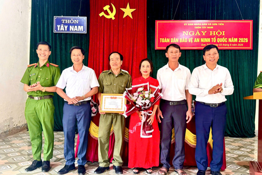 Thôn Tây Nam sôi nỗi Ngày hội điểm "Toàn dân bảo vệ an ninh Tổ quốc" năm 2026.