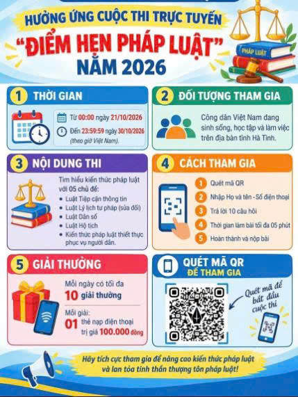 UBND xã Sơn Tiến phát động hưởng ứng cuộc thi trực tuyến "Điểm hẹn pháp luật" năm 2026