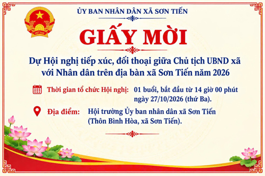Thực hiện hiện Kế hoạch số 105/KH-UBND ngày 06/6/2026 về việc tổ  chức Hội nghị tiếp xúc, đối thoại trực tiếp của đồng chí Chủ tịch UBND xã với  Nhân dân trên địa bàn xã năm 2026,