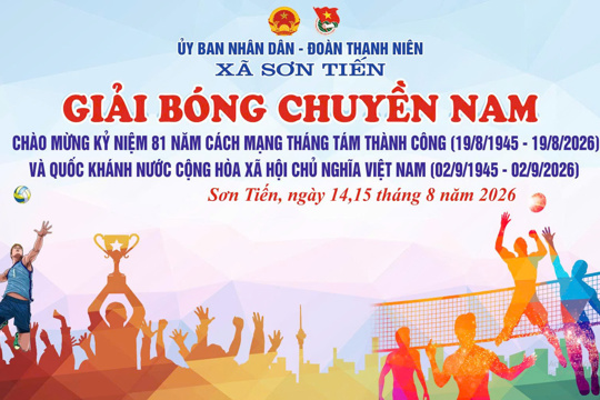 Xã Sơn Tiến tổ chức Giải bóng chuyền nam chào mừng Cách mạng Tháng Tám và Quốc khánh 02/9