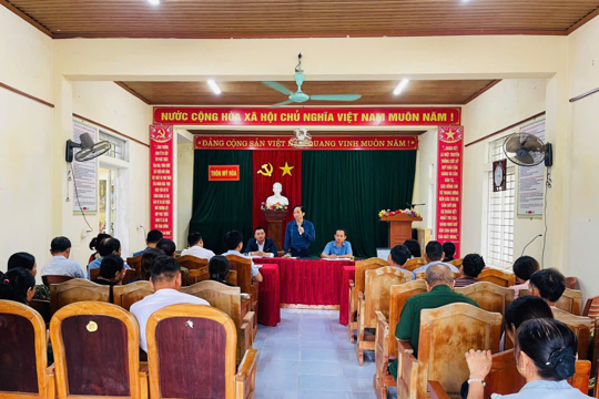 Đoàn công tác số 5 của Đảng ủy xã Sơn Tiến làm việc với Ban Phát triển thôn Mỹ Hòa và thôn An Lễ
