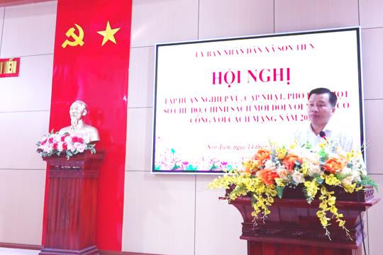 Xã Sơn Tiến tổ chức Hội nghị tập huấn nghiệp vụ cập nhật, phổ biến một số chế độ, chính sách mới đối với người có công với cách mạng năm 2026 