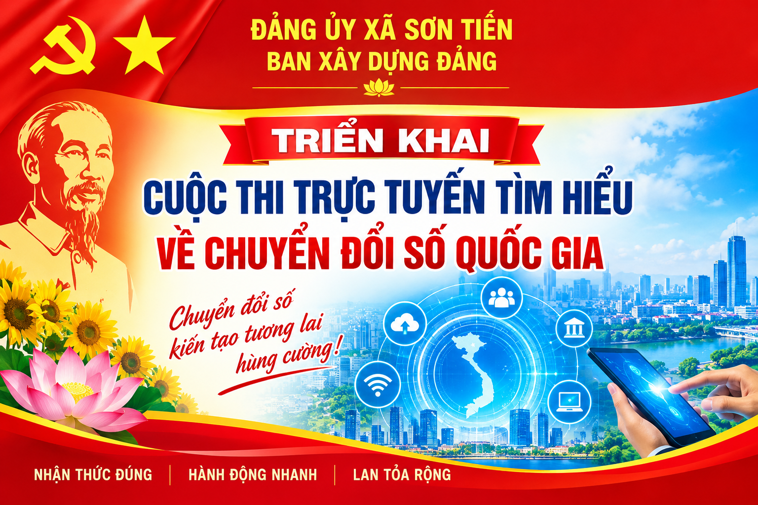Thực hiện Công văn số 71-CV/BTGTU ngày 09/10/2026 của Ban Tuyên  giáo Tỉnh ủy về việc triển khai Cuộc thi trực tuyến tìm hiểu về chuyển đổi số quốc  gia